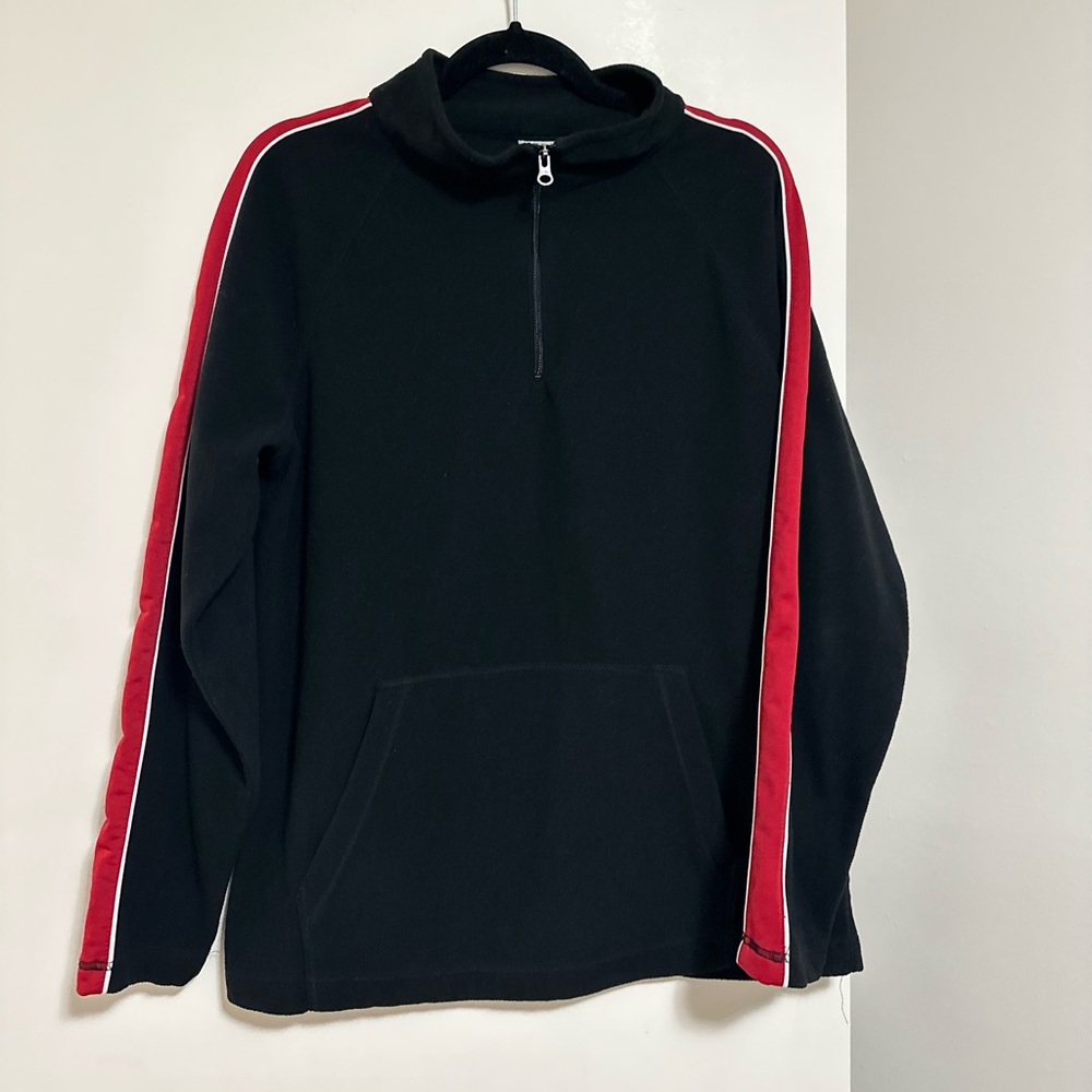 Vintage sweatshirt / red fleece / Turtleneck long sleeve